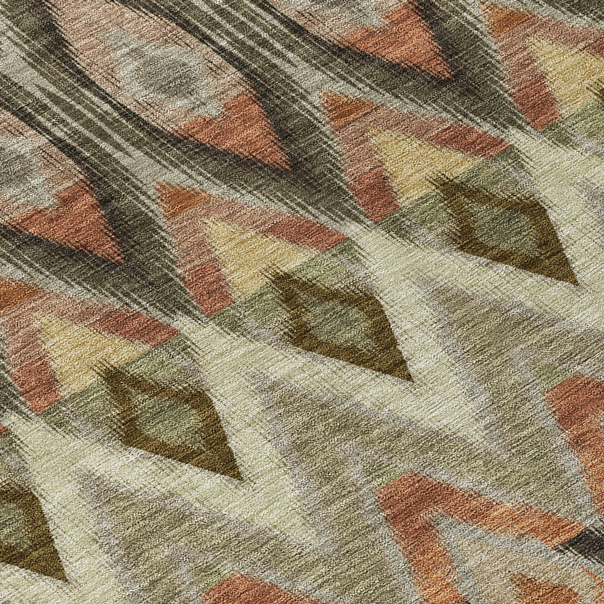 8' X 10' Taupe Olive Green And Beige Southwestern Washable Indoor Outdoor Area Rug Homeroots Outdoor