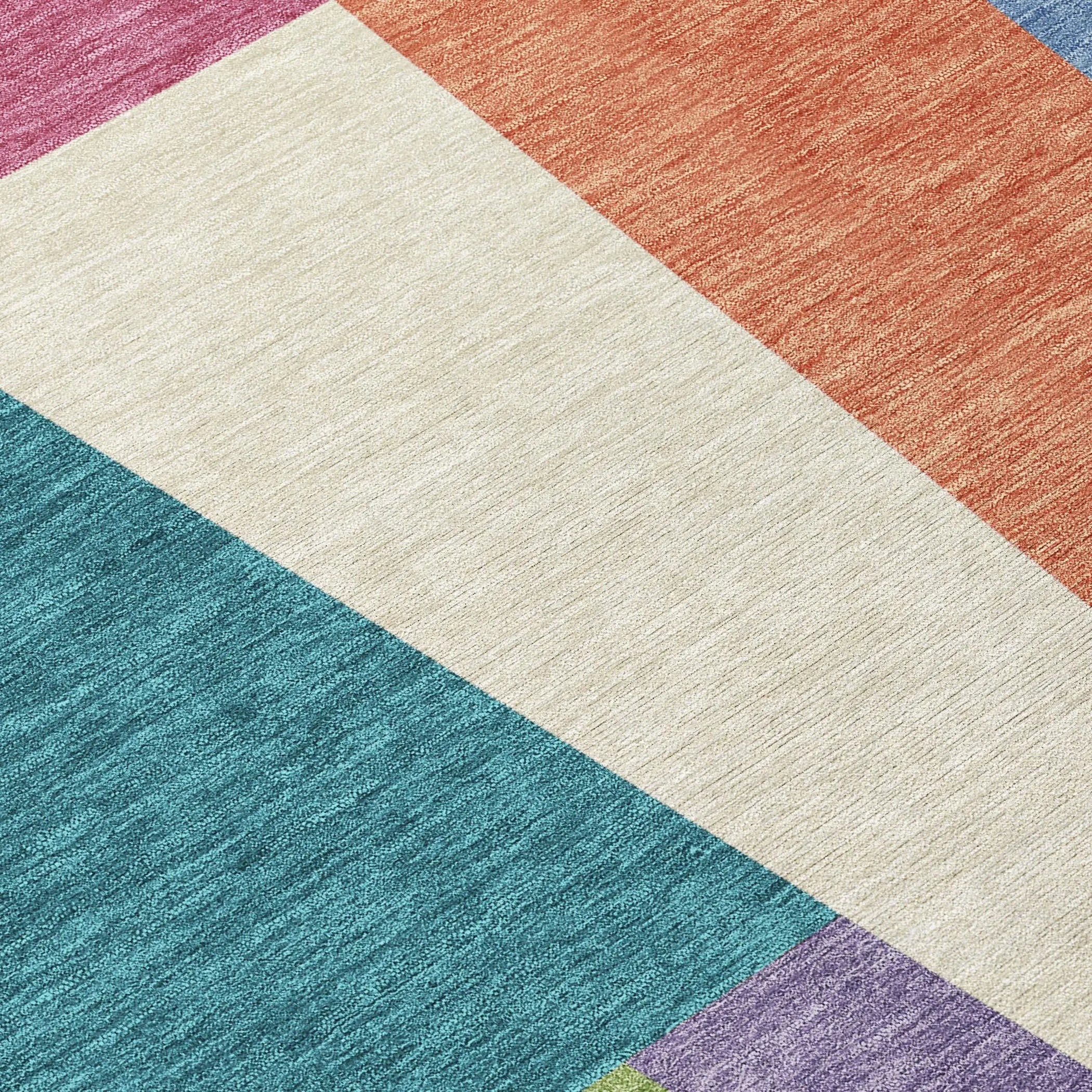 8' X 10' Teal Blue And Blush Geometric Washable Indoor Outdoor Area Rug Homeroots Outdoor