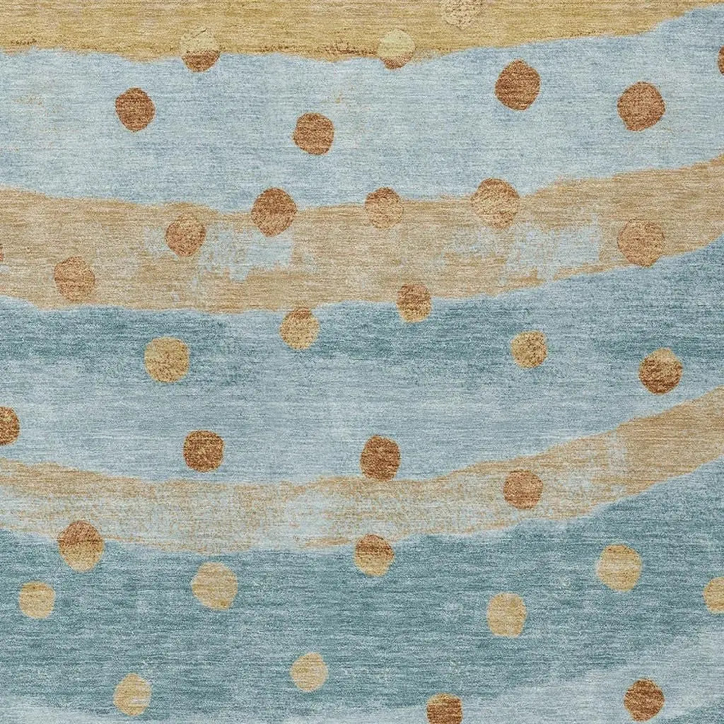 8' X 10' Teal Blue And Graphite Striped Washable Indoor Outdoor Area Rug Homeroots Outdoor