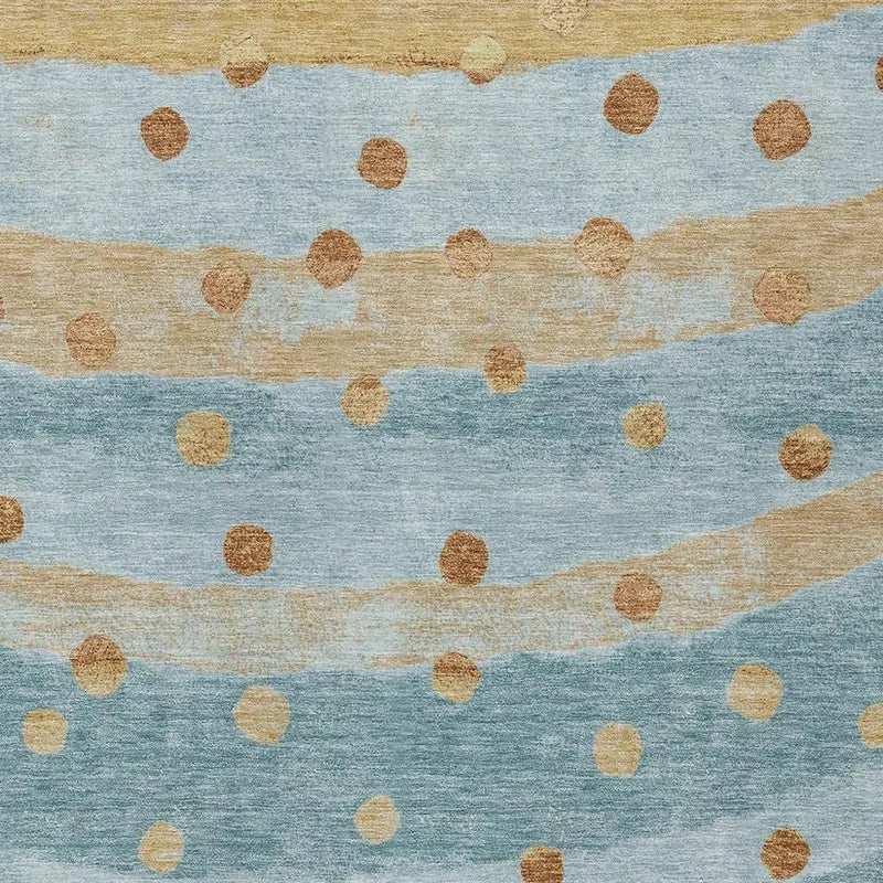 8' X 10' Teal Blue And Graphite Striped Washable Indoor Outdoor Area Rug Homeroots Outdoor