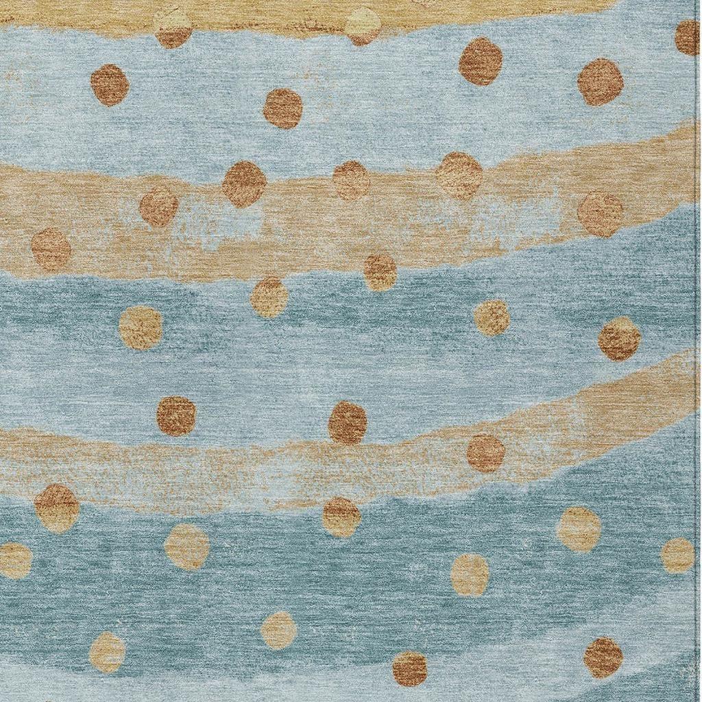 8' X 10' Teal Blue And Graphite Striped Washable Indoor Outdoor Area Rug Homeroots Outdoor