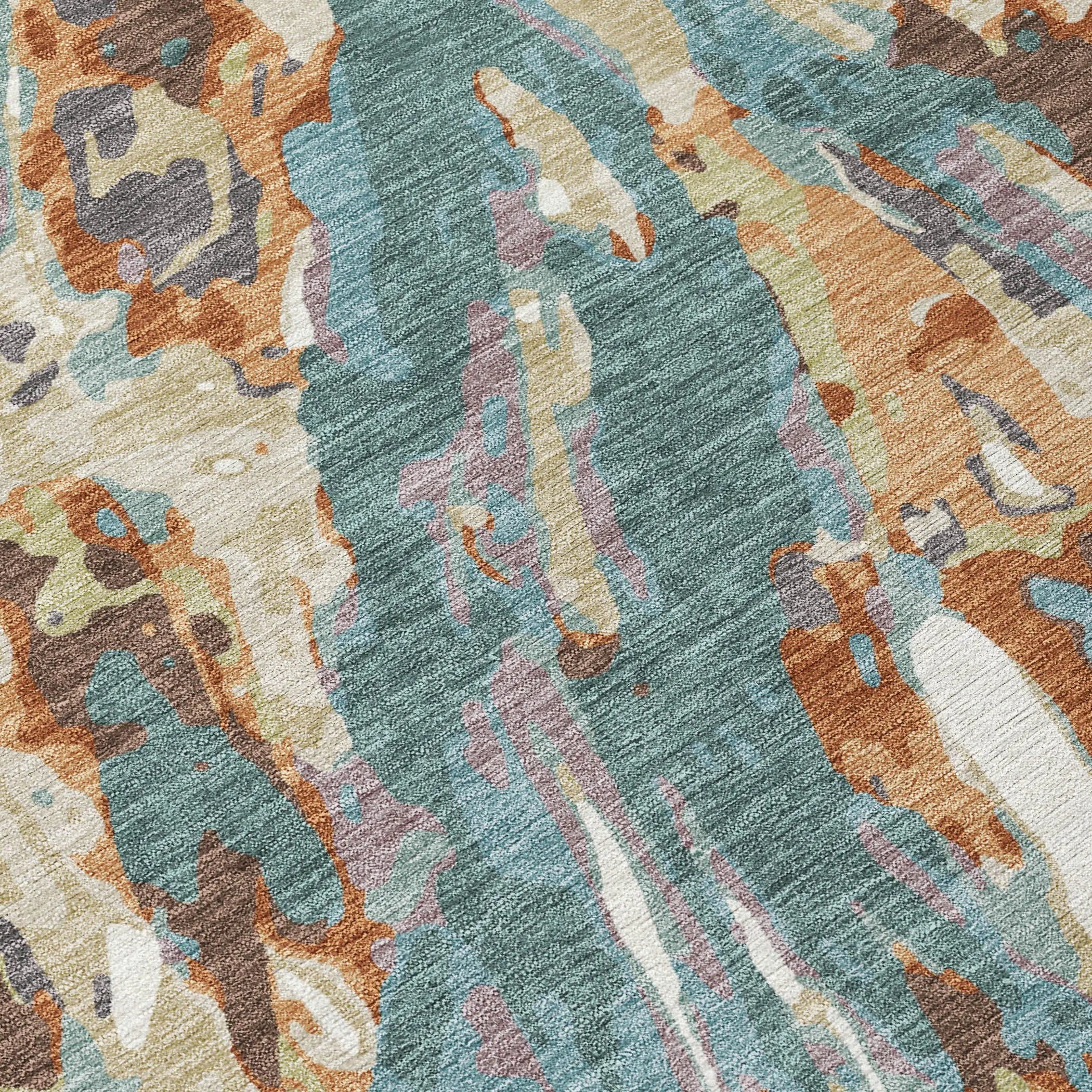 8' X 10' Teal Blue And Gray Abstract Washable Indoor Outdoor Area Rug Homeroots Outdoor