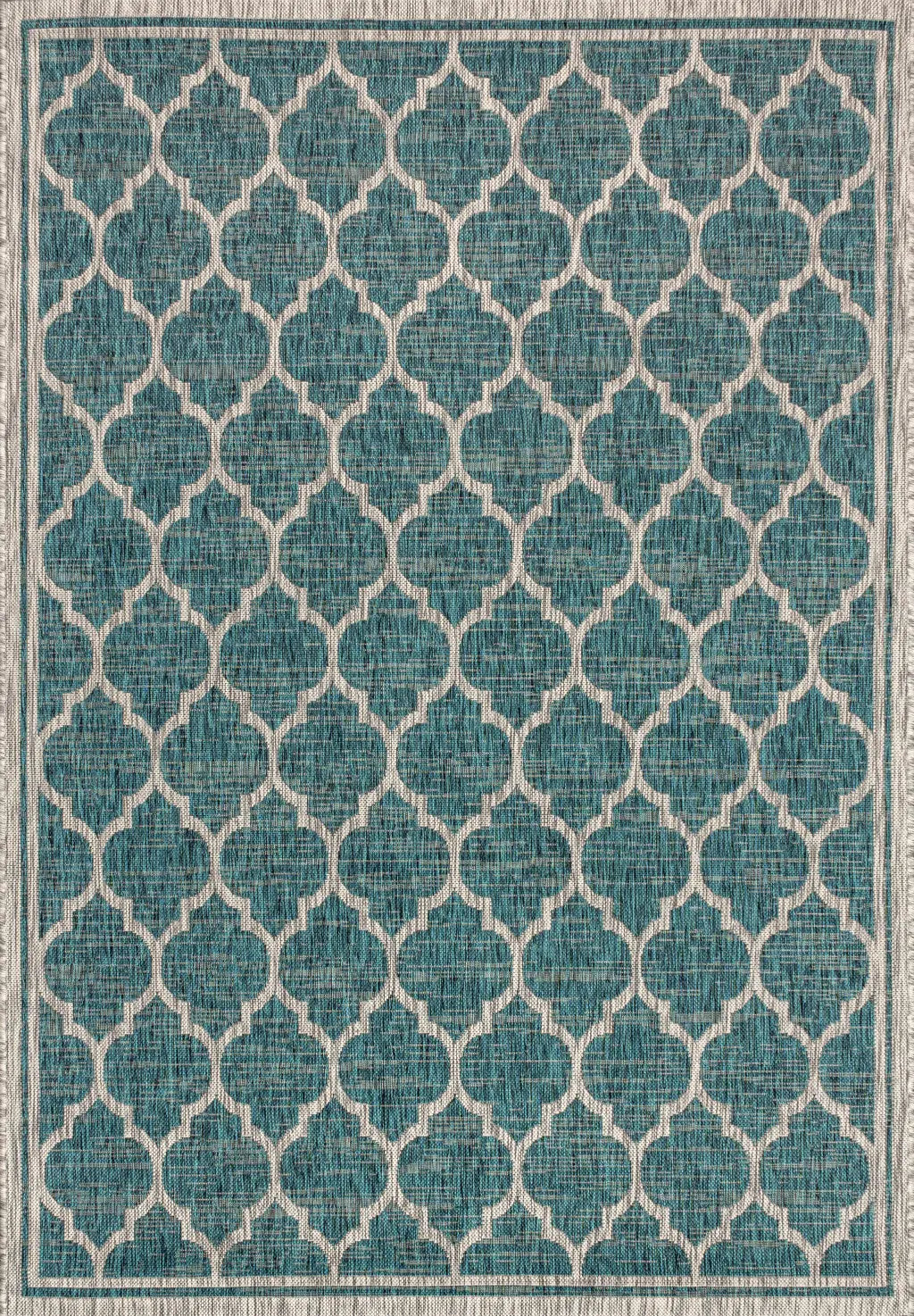 8' X 10' Teal Blue And Gray Geometric Indoor Outdoor Area Rug Homeroots Outdoor