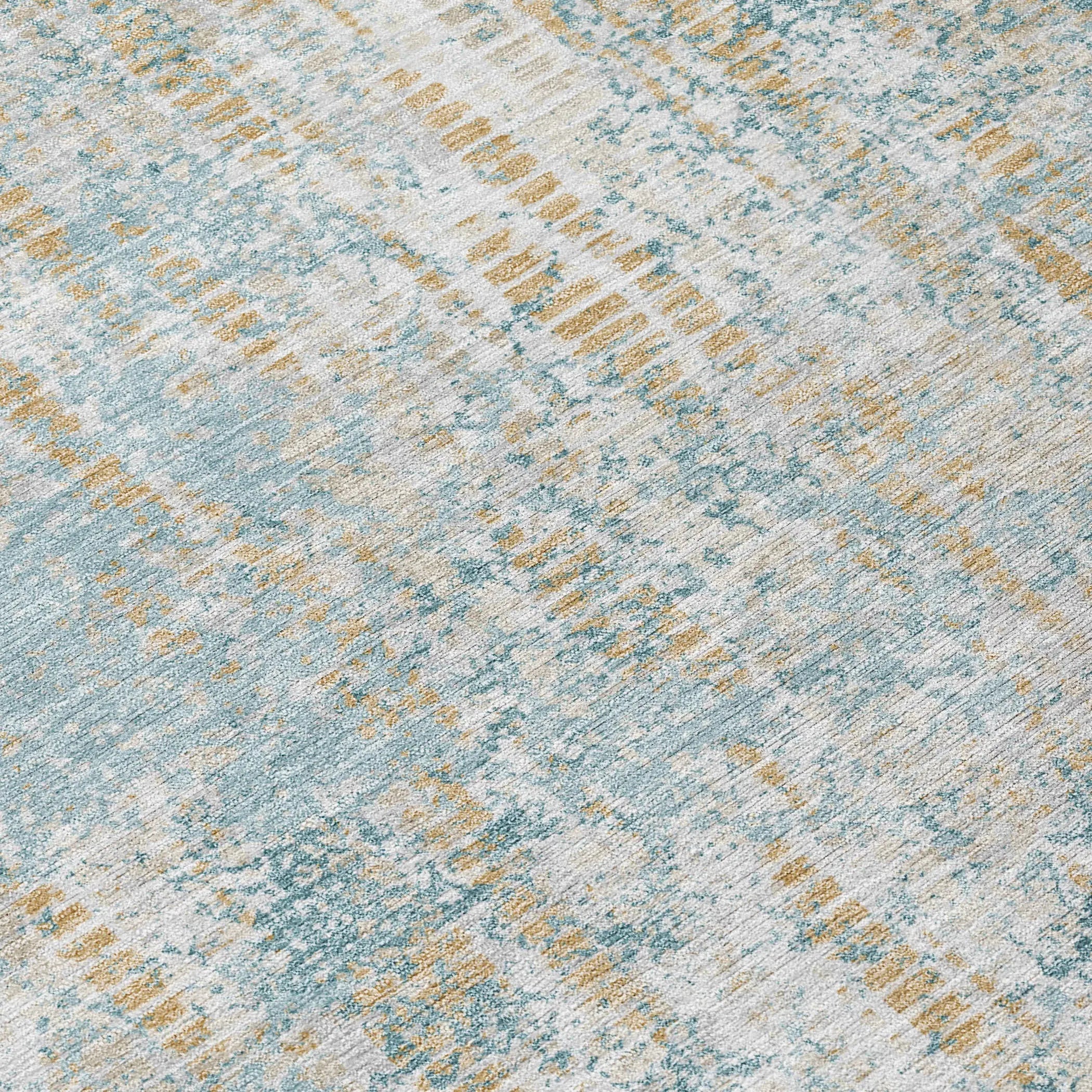 8' X 10' Teal Blue And Linen Abstract Washable Indoor Outdoor Area Rug Homeroots Outdoor