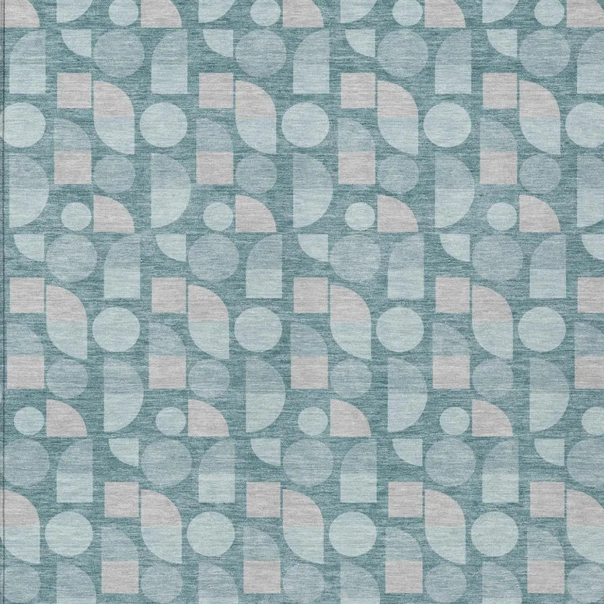 8' X 10' Teal Blue And Silver Geometric Washable Indoor Outdoor Area Rug Homeroots Outdoor