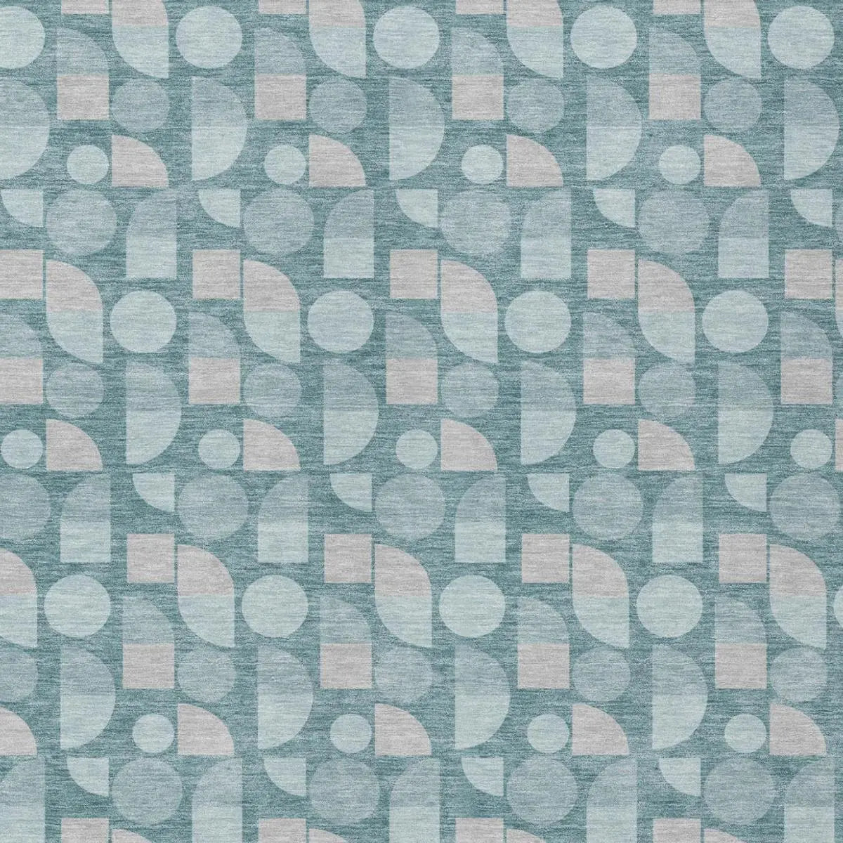 8' X 10' Teal Blue And Silver Geometric Washable Indoor Outdoor Area Rug Homeroots Outdoor