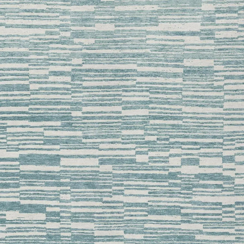 8' X 10' Teal Blue And Silver Striped Washable Indoor Outdoor Area Rug Homeroots Outdoor