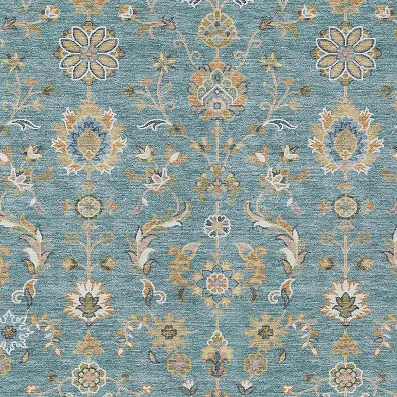 8' X 10' Teal Blue And Taupe Abstract Washable Indoor Outdoor Area Rug Homeroots Outdoor