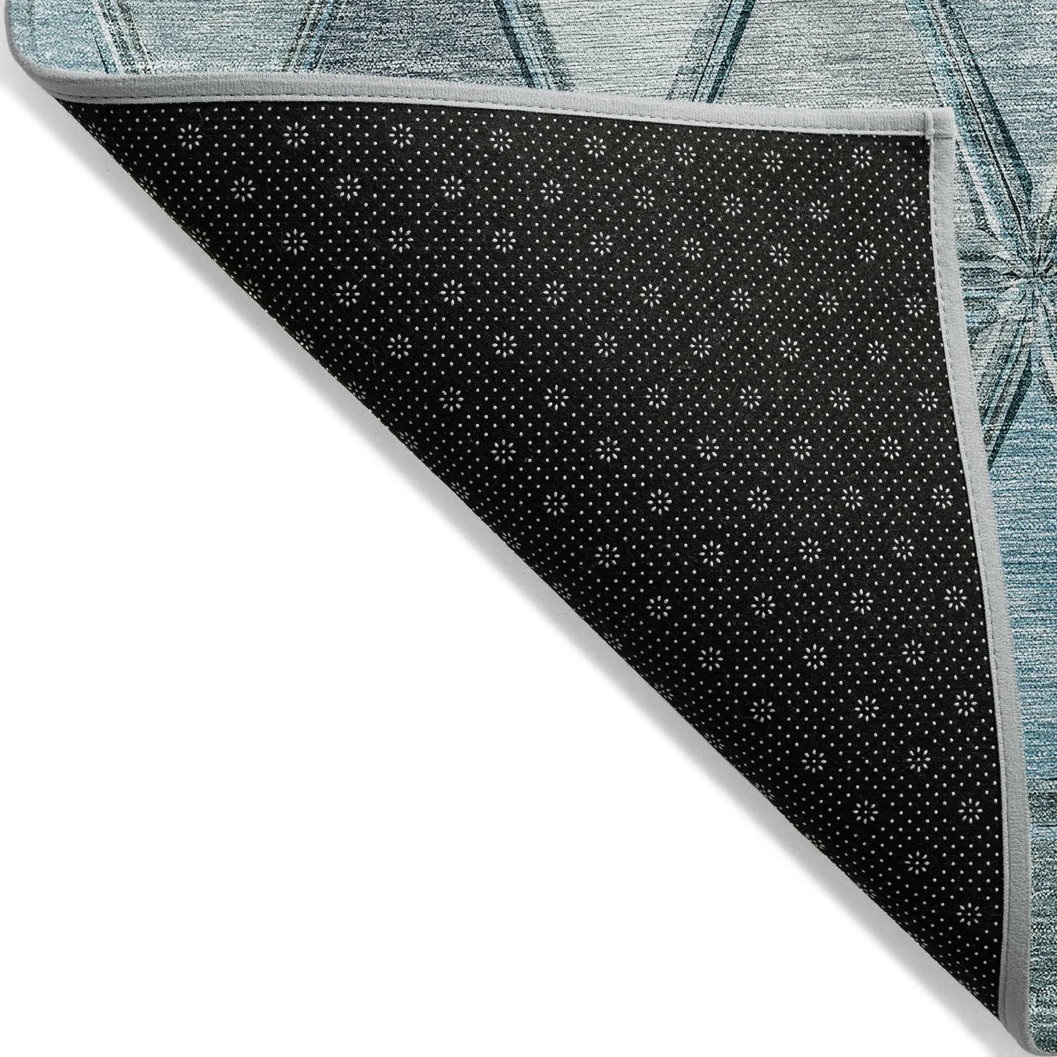 8' X 10' Teal Blue Aqua And Gray Geometric Washable Indoor Outdoor Area Rug Homeroots Outdoor