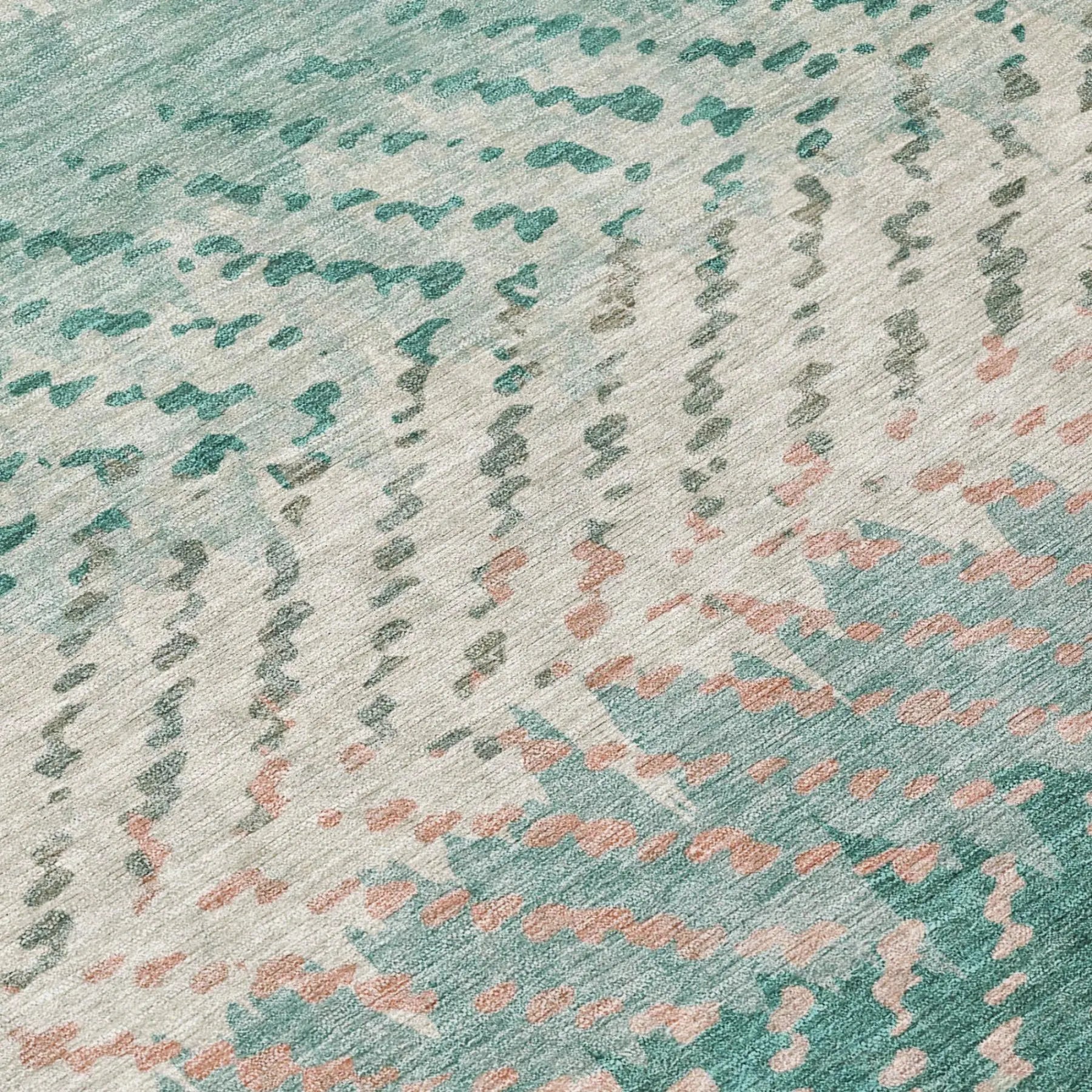 8' X 10' Turquoise And Teal Blue Striped Washable Indoor Outdoor Area Rug Homeroots Outdoor