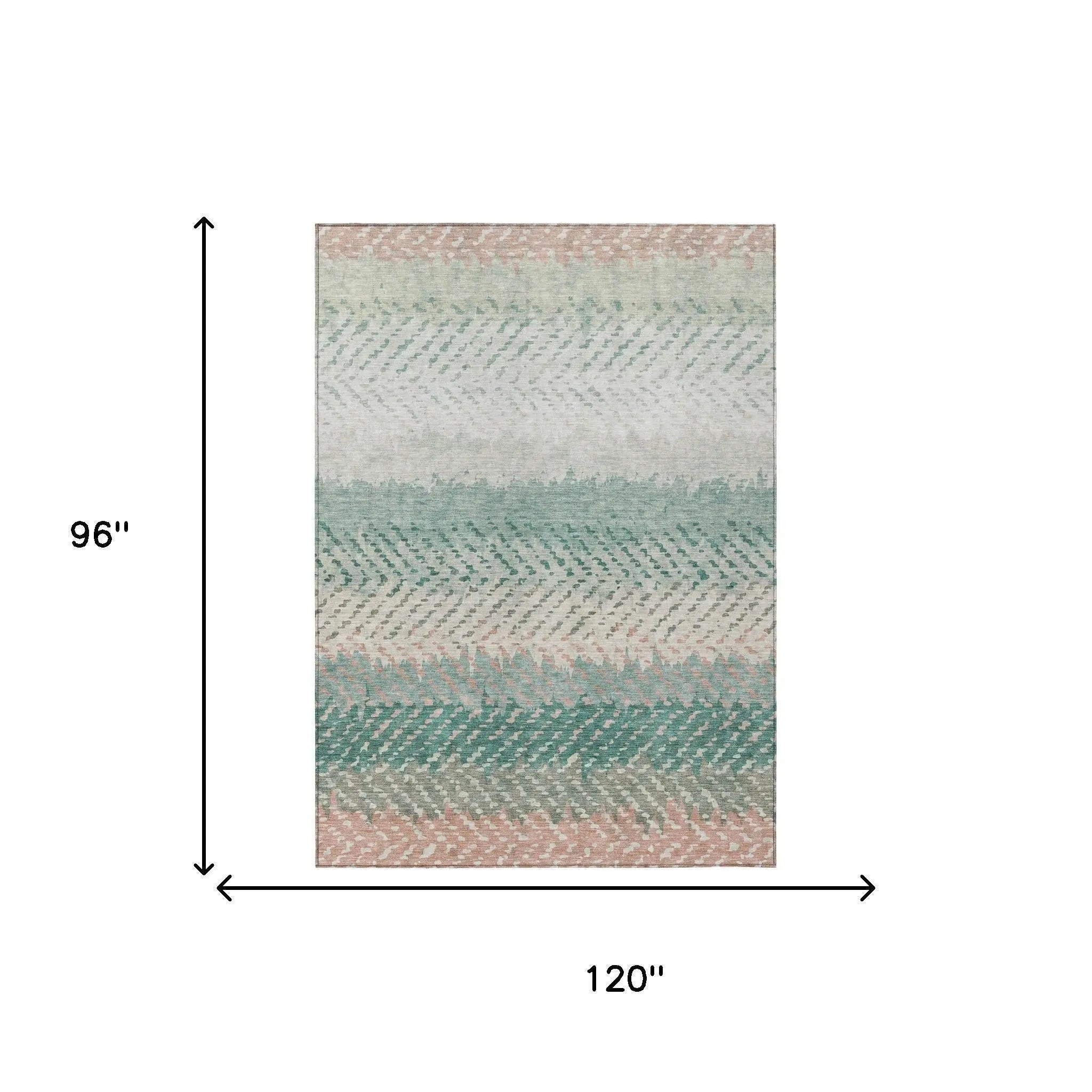 8' X 10' Turquoise And Teal Blue Striped Washable Indoor Outdoor Area Rug Homeroots Outdoor