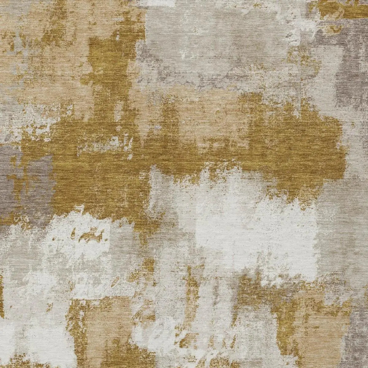 8' X 10' Walnut And Gold Abstract Washable Indoor Outdoor Area Rug Homeroots Outdoor