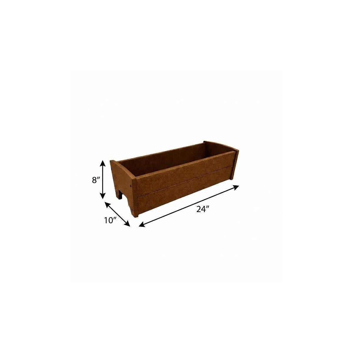8" X 10" Walnut Heavy Duty Plastic Rectangular Railing Planter Homeroots Outdoor