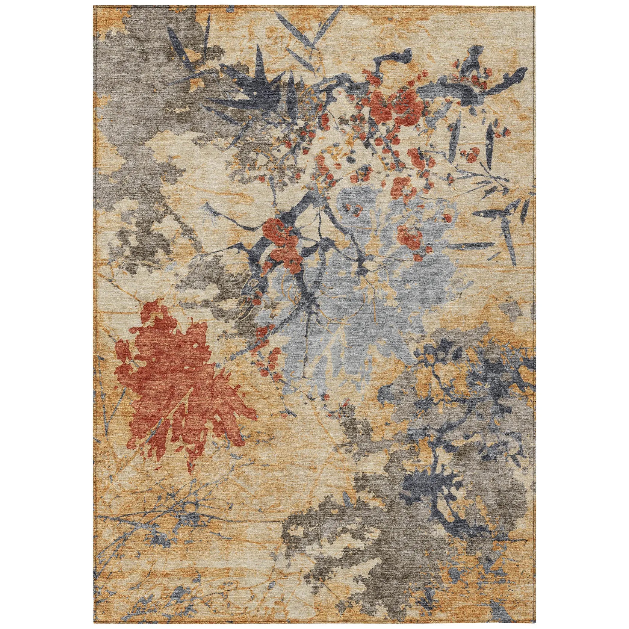 8' X 10' Wheat And Beige Abstract Washable Indoor Outdoor Area Rug Homeroots Outdoor