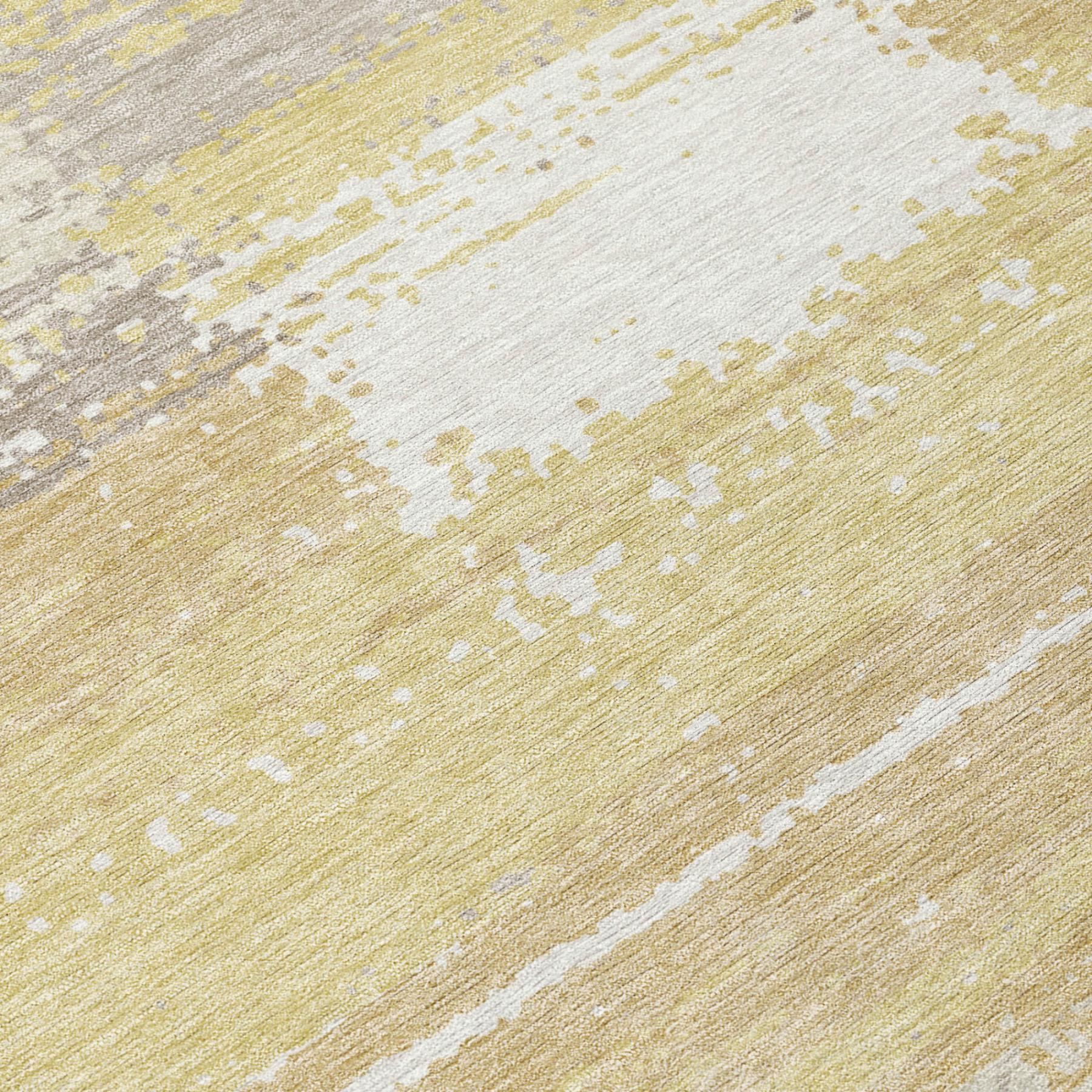 8' X 10' Wheat And Gold Geometric Washable Indoor Outdoor Area Rug Homeroots Outdoor
