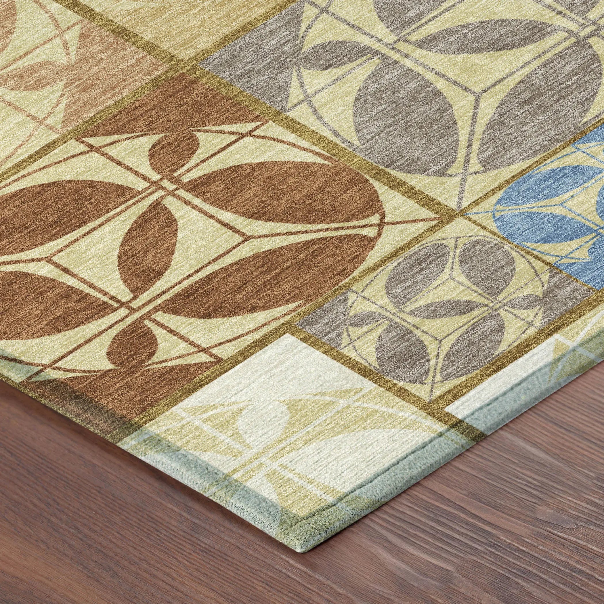 8' X 10' Wheat And Gold Geometric Washable Indoor Outdoor Area Rug Homeroots Outdoor
