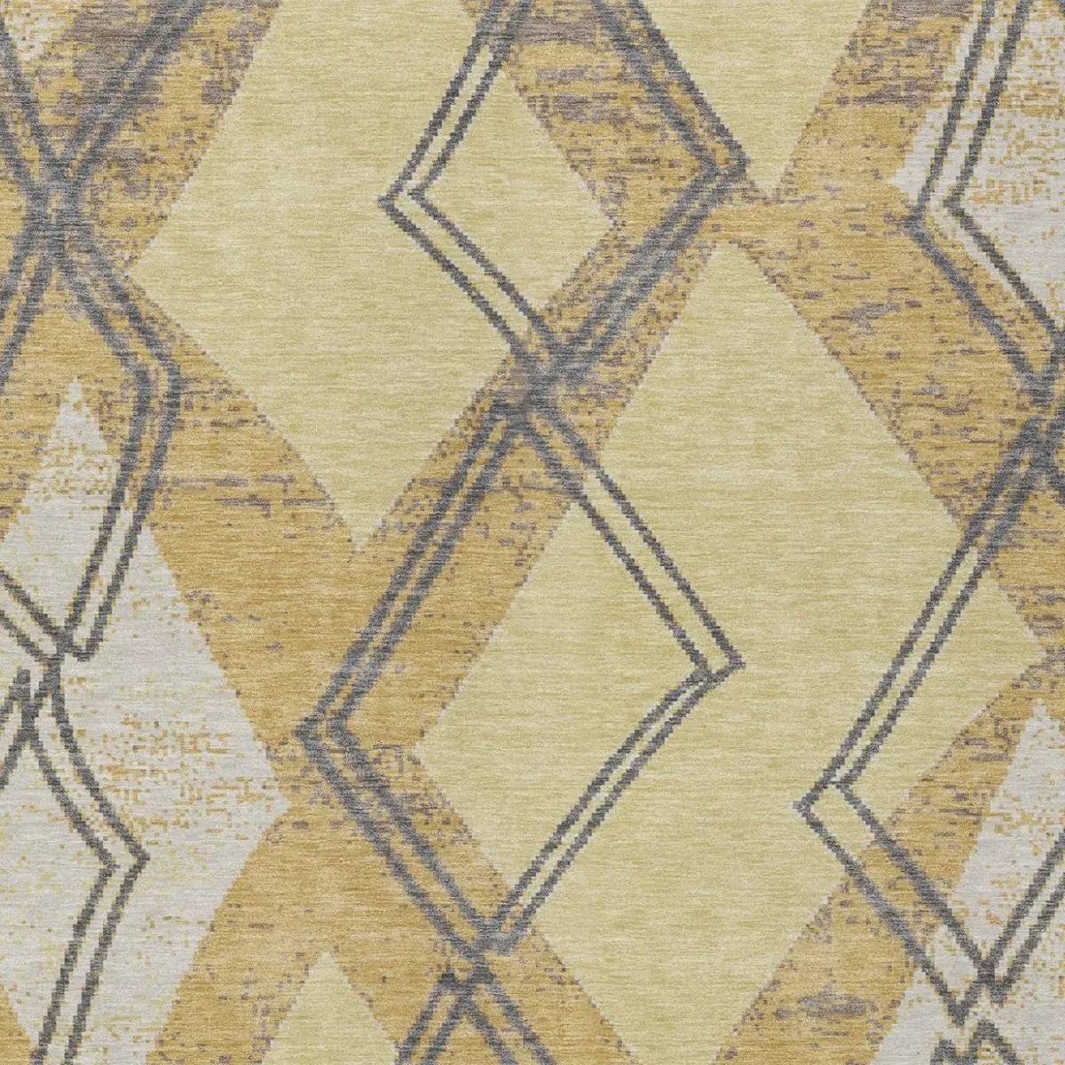 8' X 10' Wheat And Gold Geometric Washable Indoor Outdoor Area Rug Homeroots Outdoor