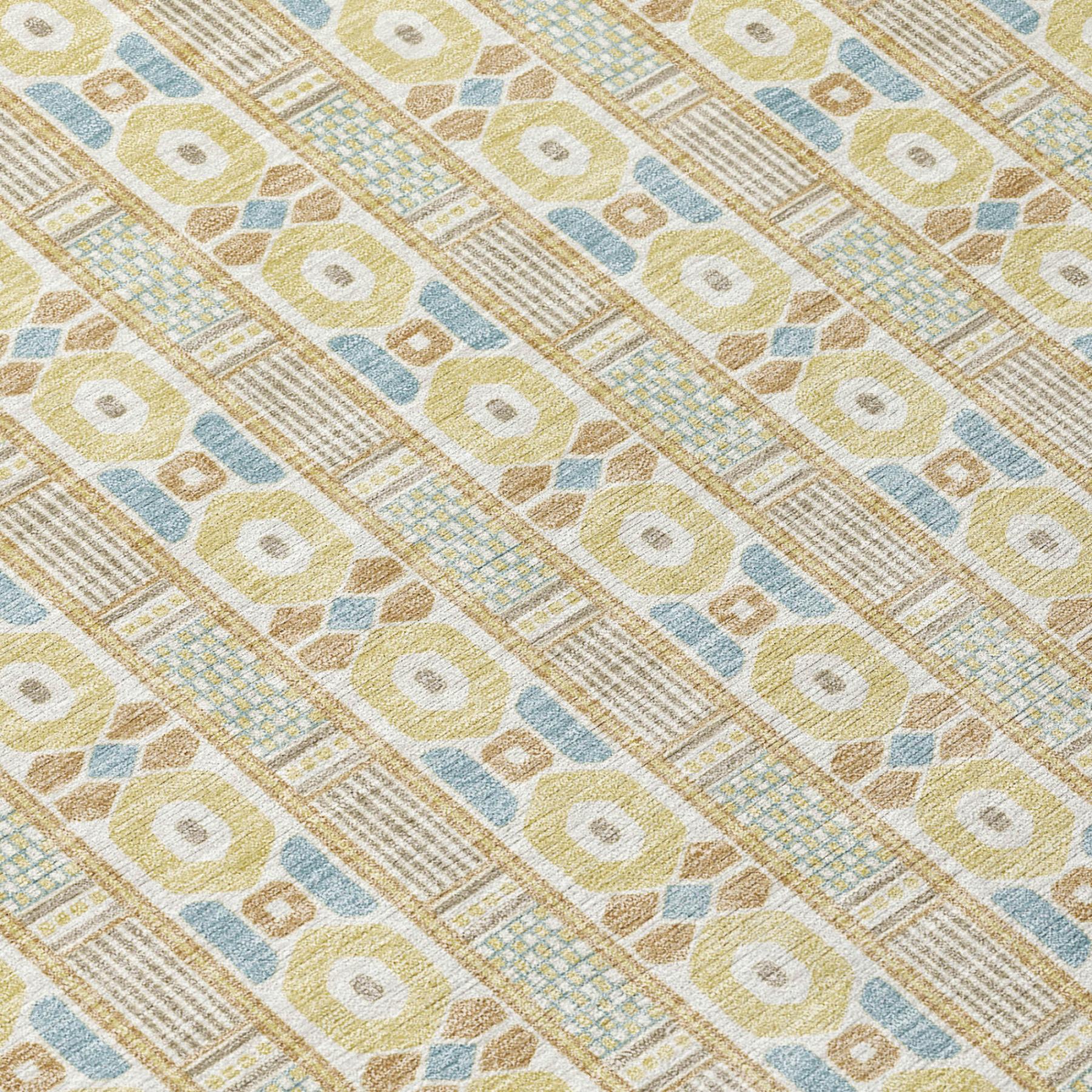 8' X 10' Wheat And Gold Striped Washable Indoor Outdoor Area Rug Homeroots Outdoor