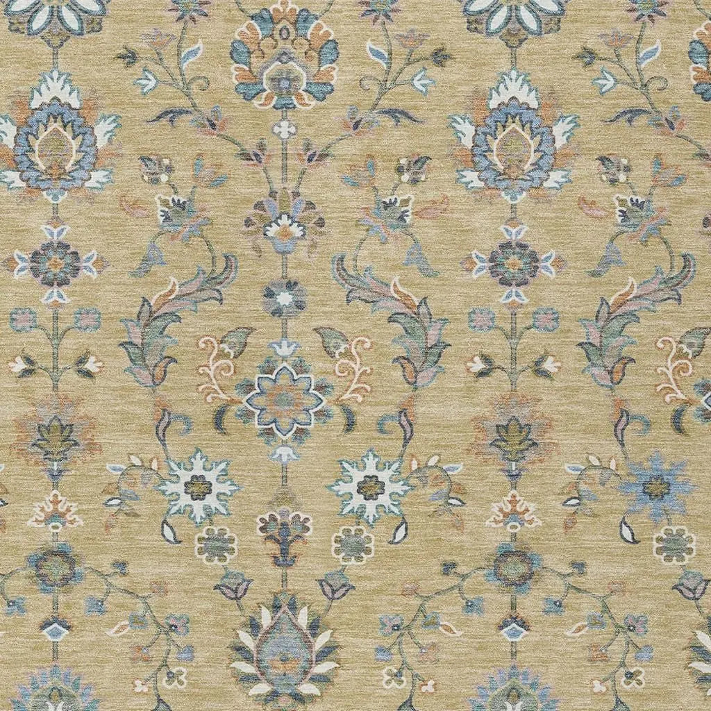8' X 10' Wheat And Taupe Abstract Washable Indoor Outdoor Area Rug Homeroots Outdoor