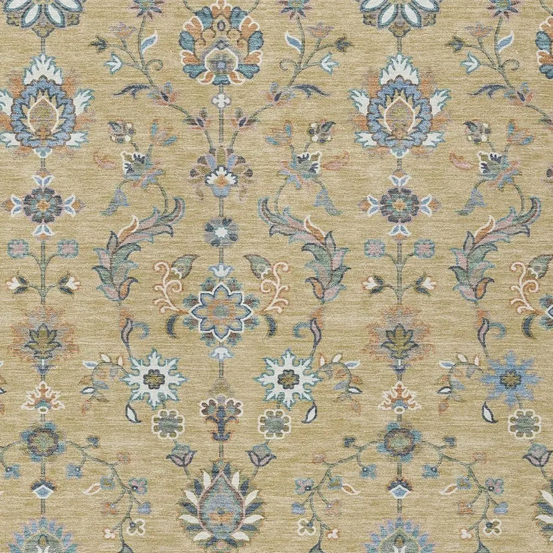 8' X 10' Wheat And Taupe Abstract Washable Indoor Outdoor Area Rug Homeroots Outdoor