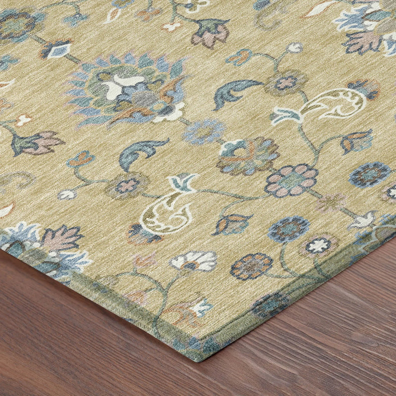 8' X 10' Wheat And Taupe Abstract Washable Indoor Outdoor Area Rug Homeroots Outdoor