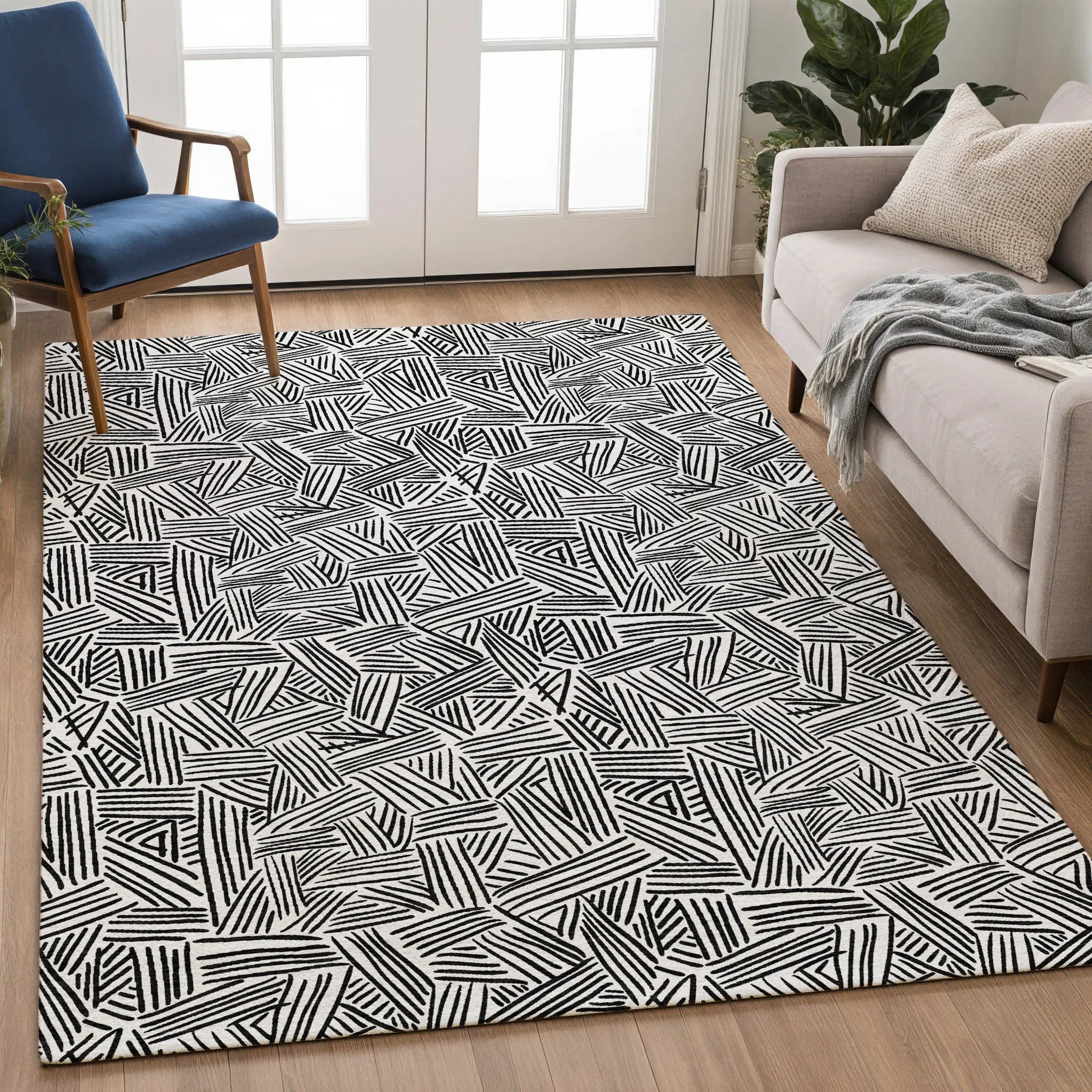 8' X 10' White And Beige Geometric Washable Indoor Outdoor Area Rug Homeroots Outdoor