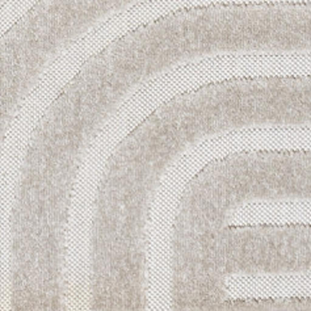 8' X 10' White And Cream Striped Indoor Outdoor Area Rug - GreatEagleInc