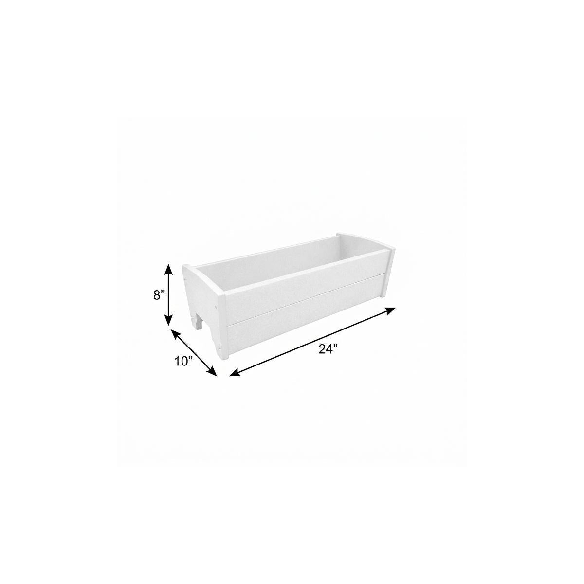 8" X 10" White Heavy Duty Plastic Rectangular Railing Planter Homeroots Outdoor