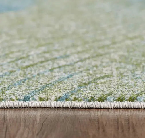 8' X 11' Beige Blue And Sage Abstract Area Rug Homeroots Home Decor