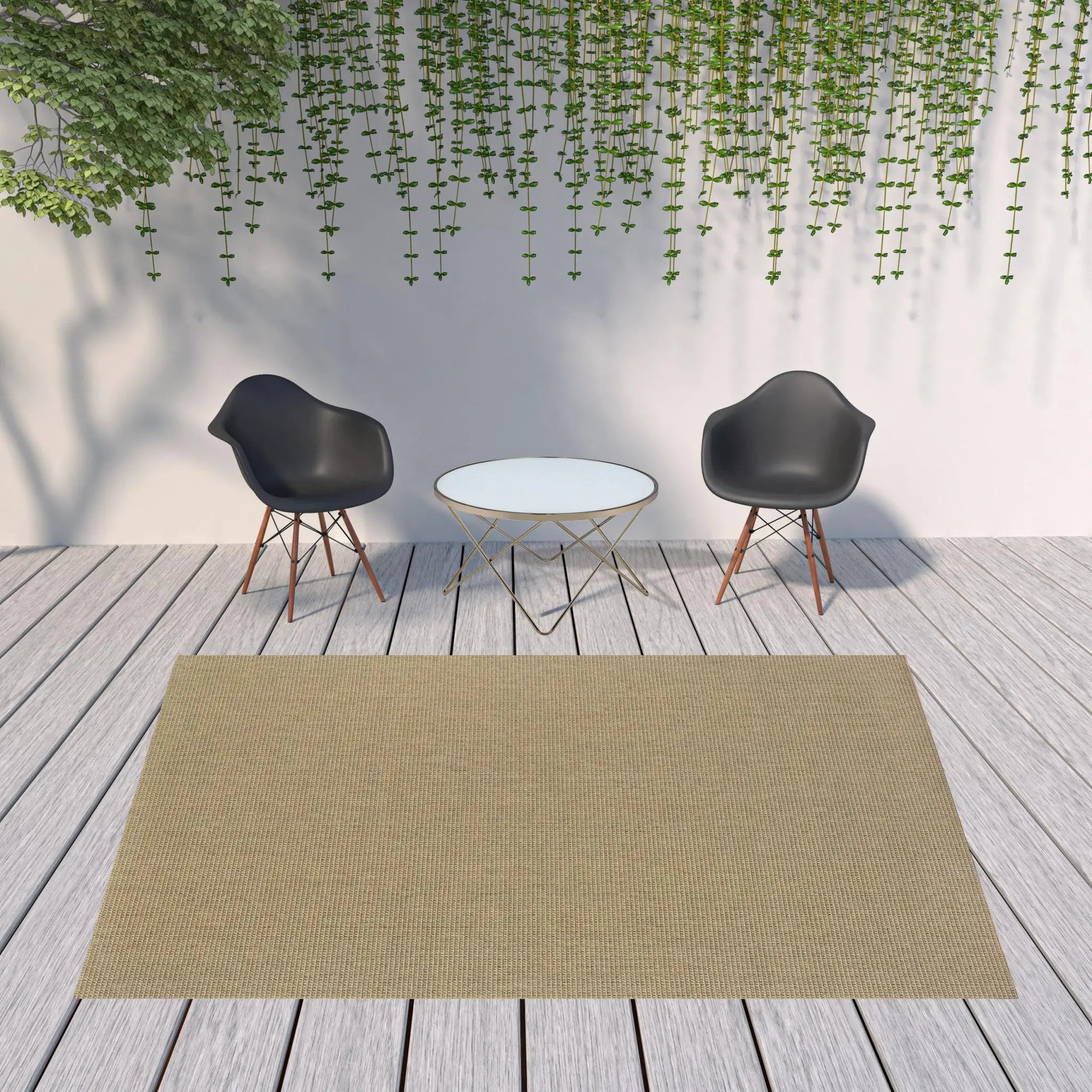 8' X 11' Beige Stain Resistant Indoor Outdoor Area Rug Homeroots Outdoor