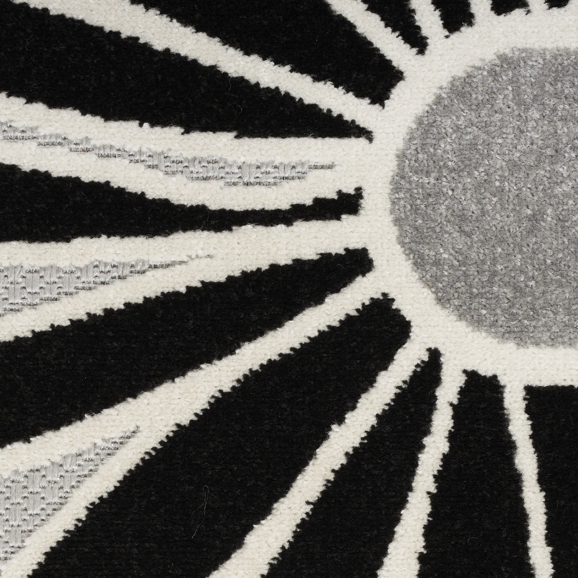 8' X 11' Black and White Floral Non Skid Indoor Outdoor Area Rug Homeroots Outdoor