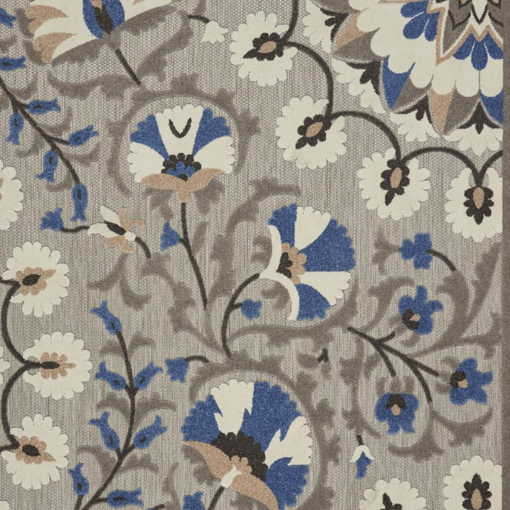 8' X 11' Blue And Gray Indoor Outdoor Area Rug - GreatEagleInc