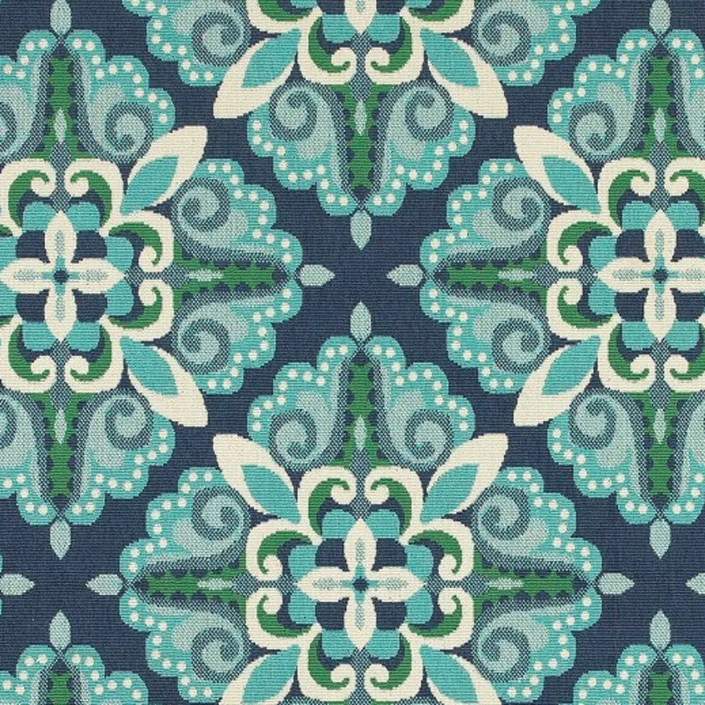 8' X 11' Blue And Green Indoor Outdoor Area Rug Homeroots Outdoor