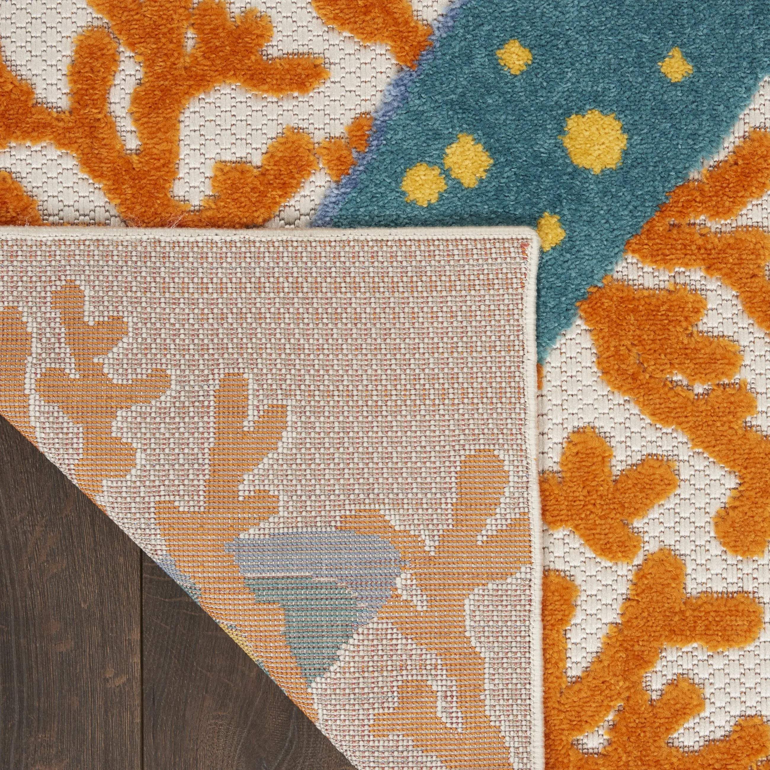 8' X 11' Blue And Yellow Starfish Indoor Outdoor Area Rug Homeroots Outdoor