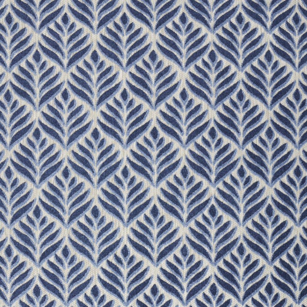 8' X 11' Blue Floral Non Skid Indoor Outdoor Area Rug Homeroots Outdoor