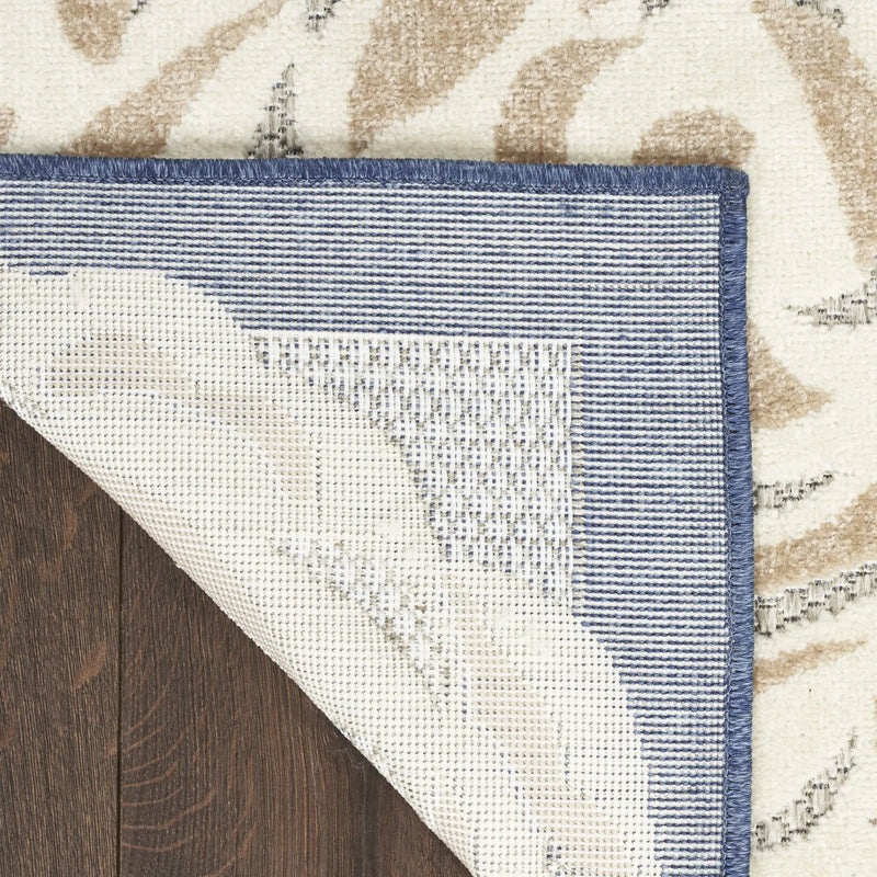 8' X 11' Blue and Gray Floral Non Skid Indoor Outdoor Area Rug Homeroots Outdoor
