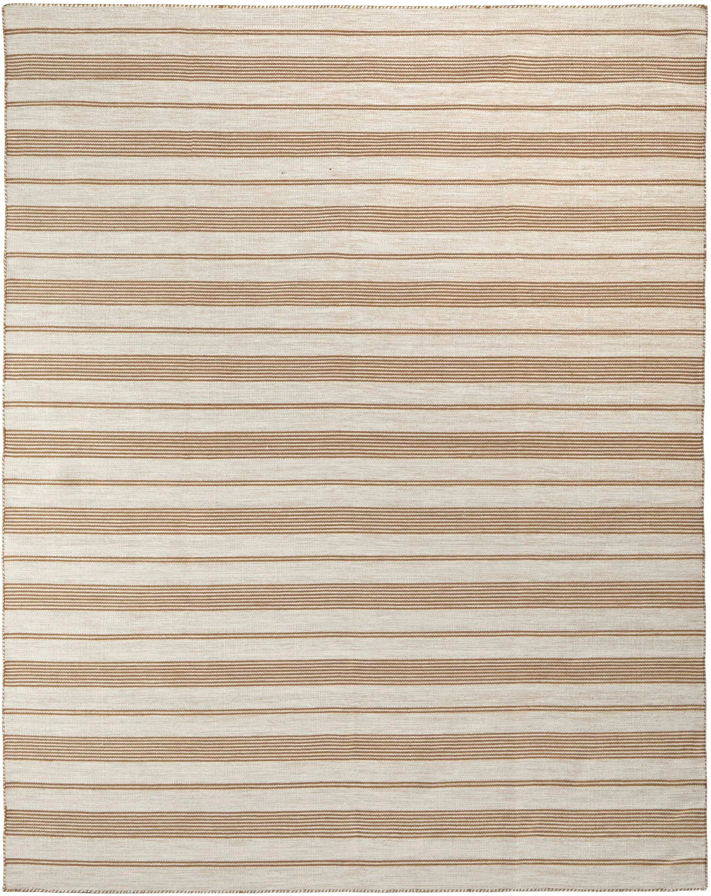 8' X 11' Brown and Ivory Striped Hand Woven Area Rug Homeroots Outdoor