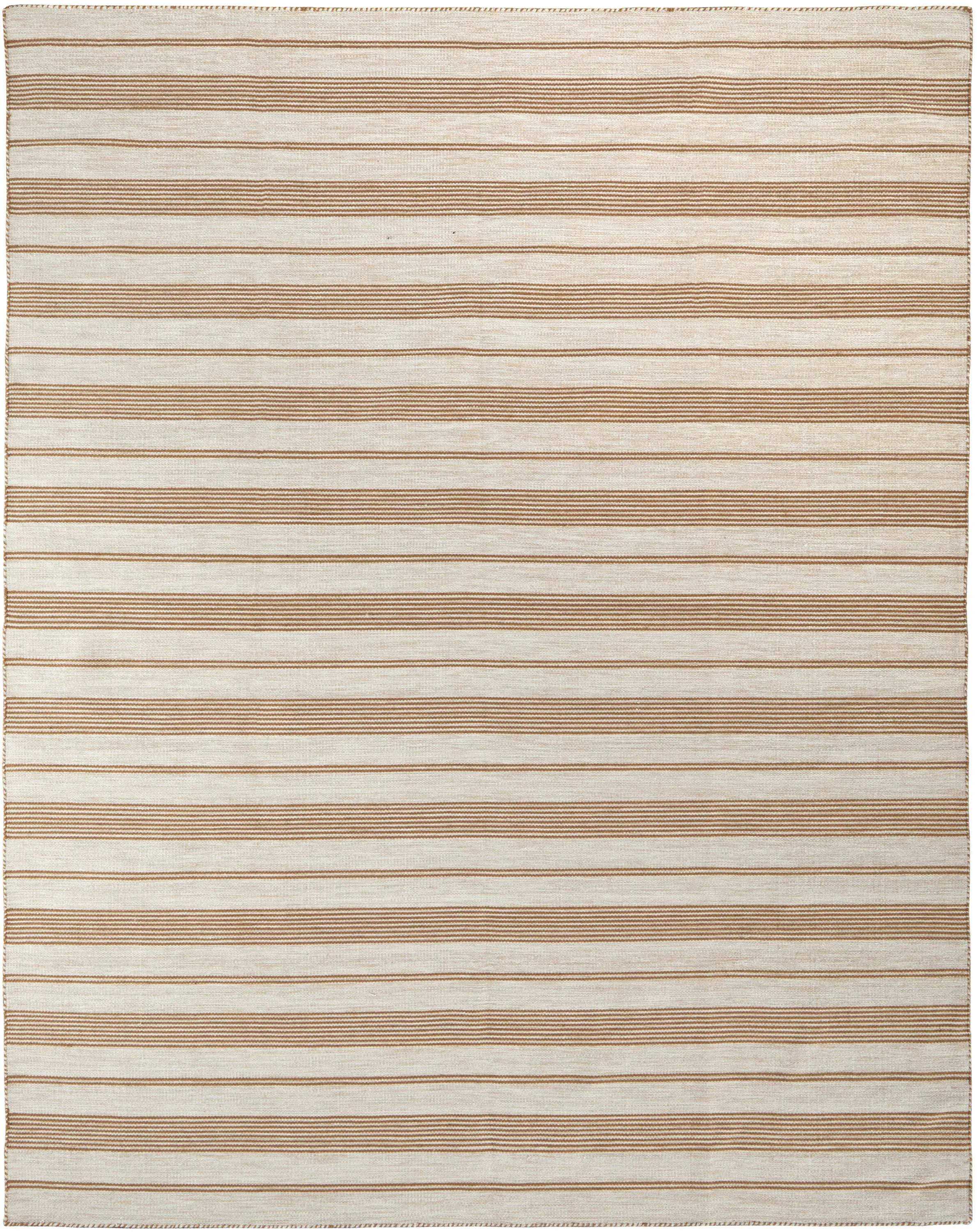 8' X 11' Brown and Ivory Striped Hand Woven Area Rug Homeroots Outdoor