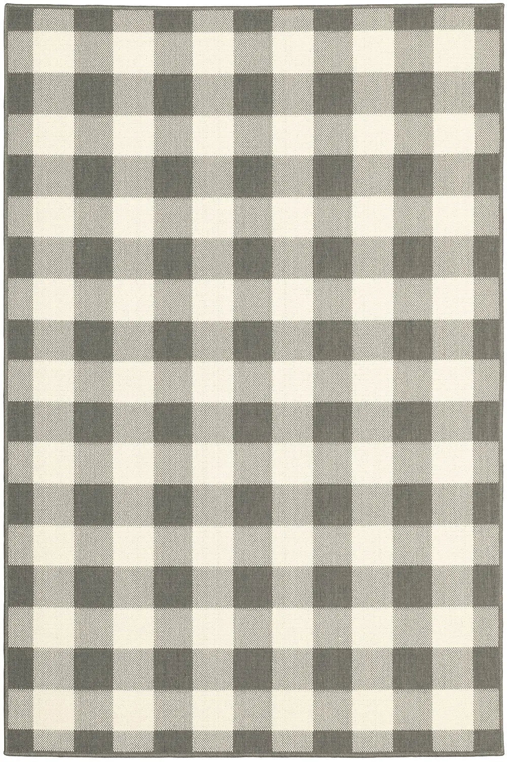 8' X 11' Gray And Ivory Indoor Outdoor Area Rug Homeroots Outdoor