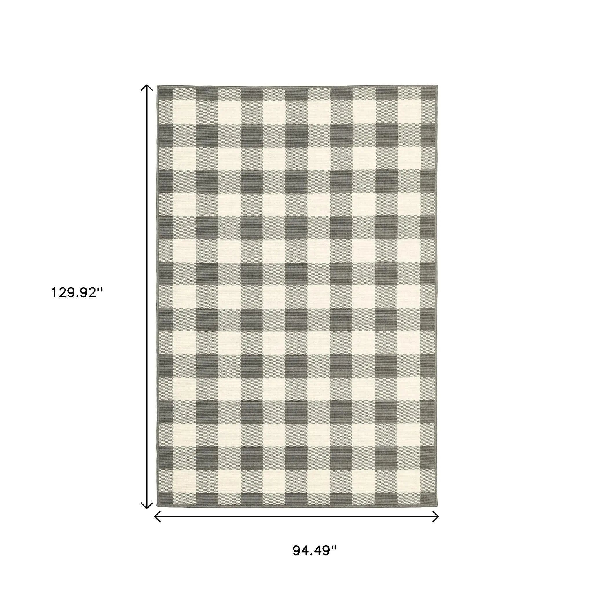 8' X 11' Gray And Ivory Indoor Outdoor Area Rug Homeroots Outdoor