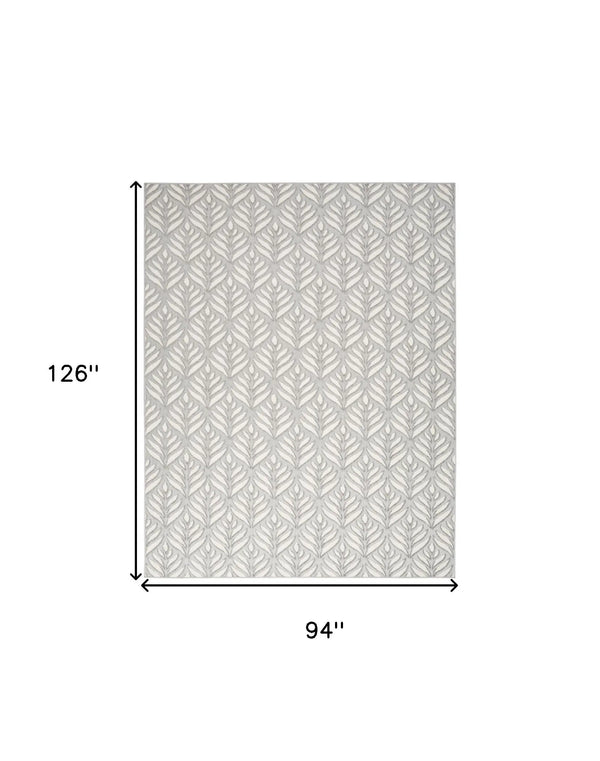 8' X 11' Gray Floral Non Skid Indoor Outdoor Area Rug Homeroots Outdoor
