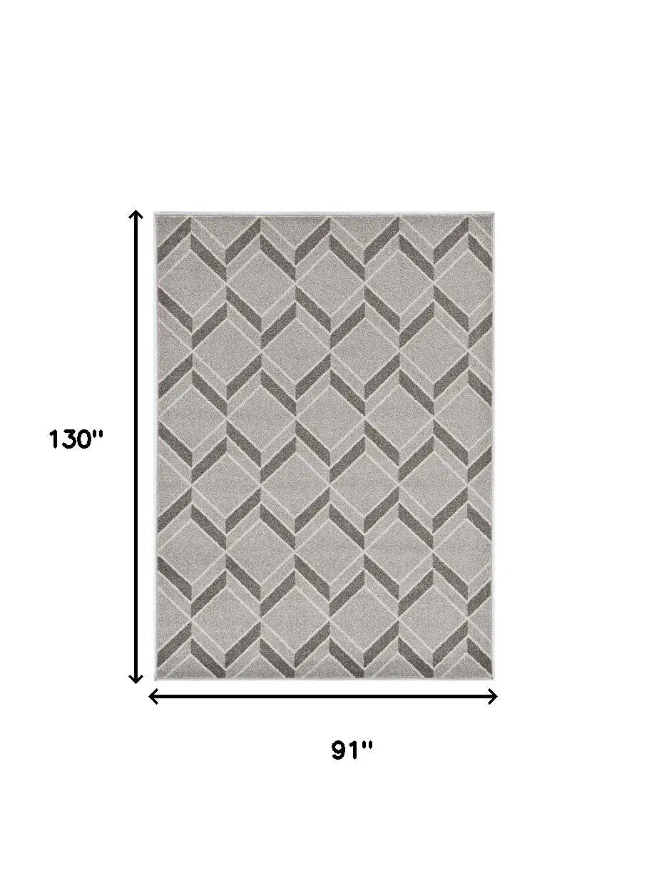 8' X 11' Gray Geometric Indoor Outdoor Area Rug Homeroots Outdoor