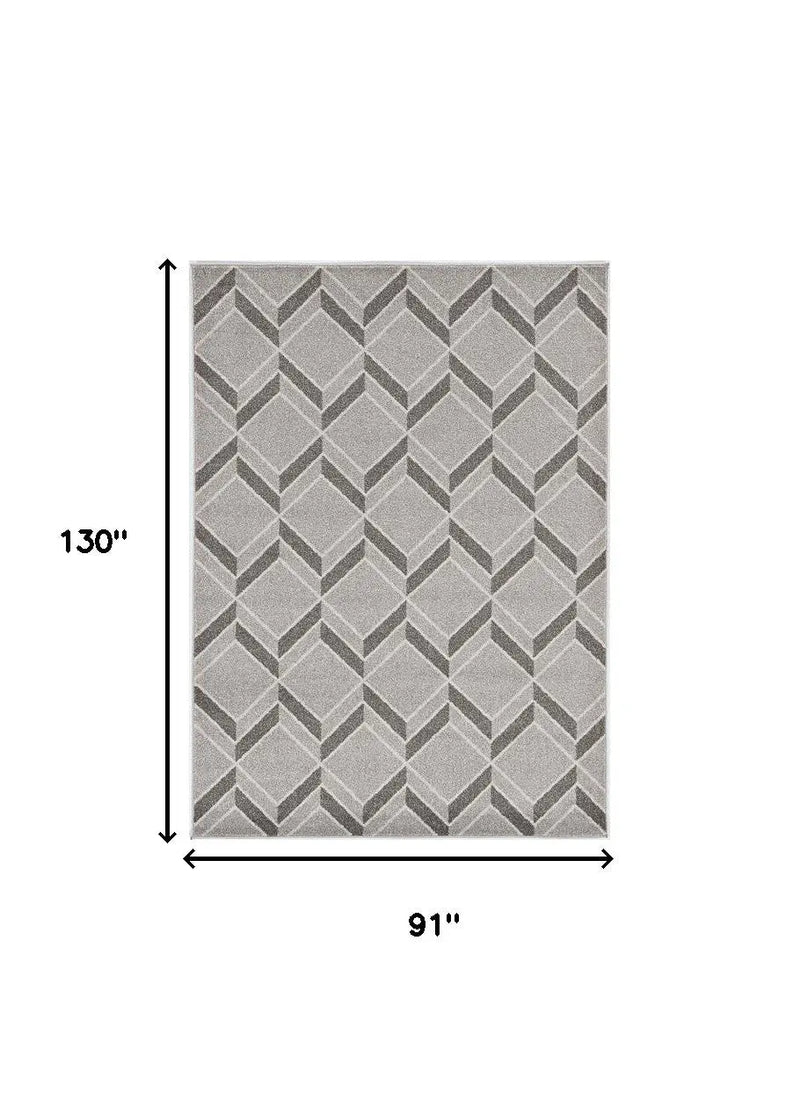 8' X 11' Gray Geometric Indoor Outdoor Area Rug Homeroots Outdoor