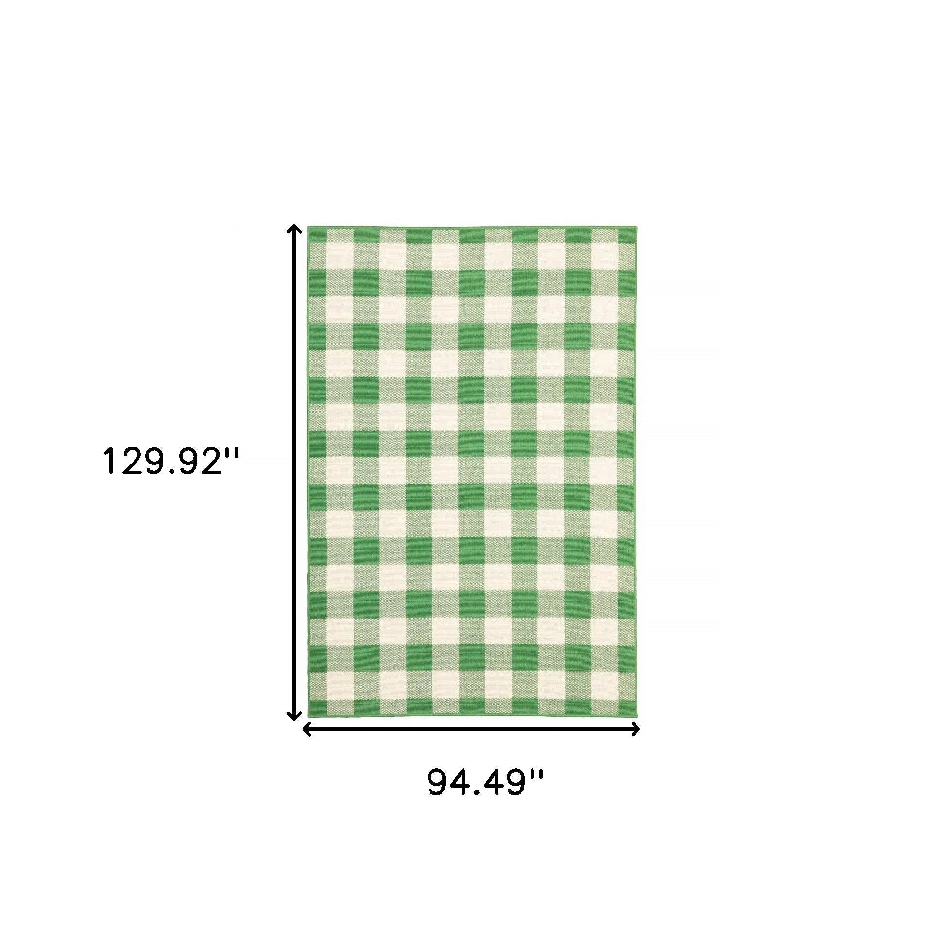 8' X 11' Green and Ivory Geometric Stain Resistant Indoor Outdoor Area Rug Homeroots Outdoor