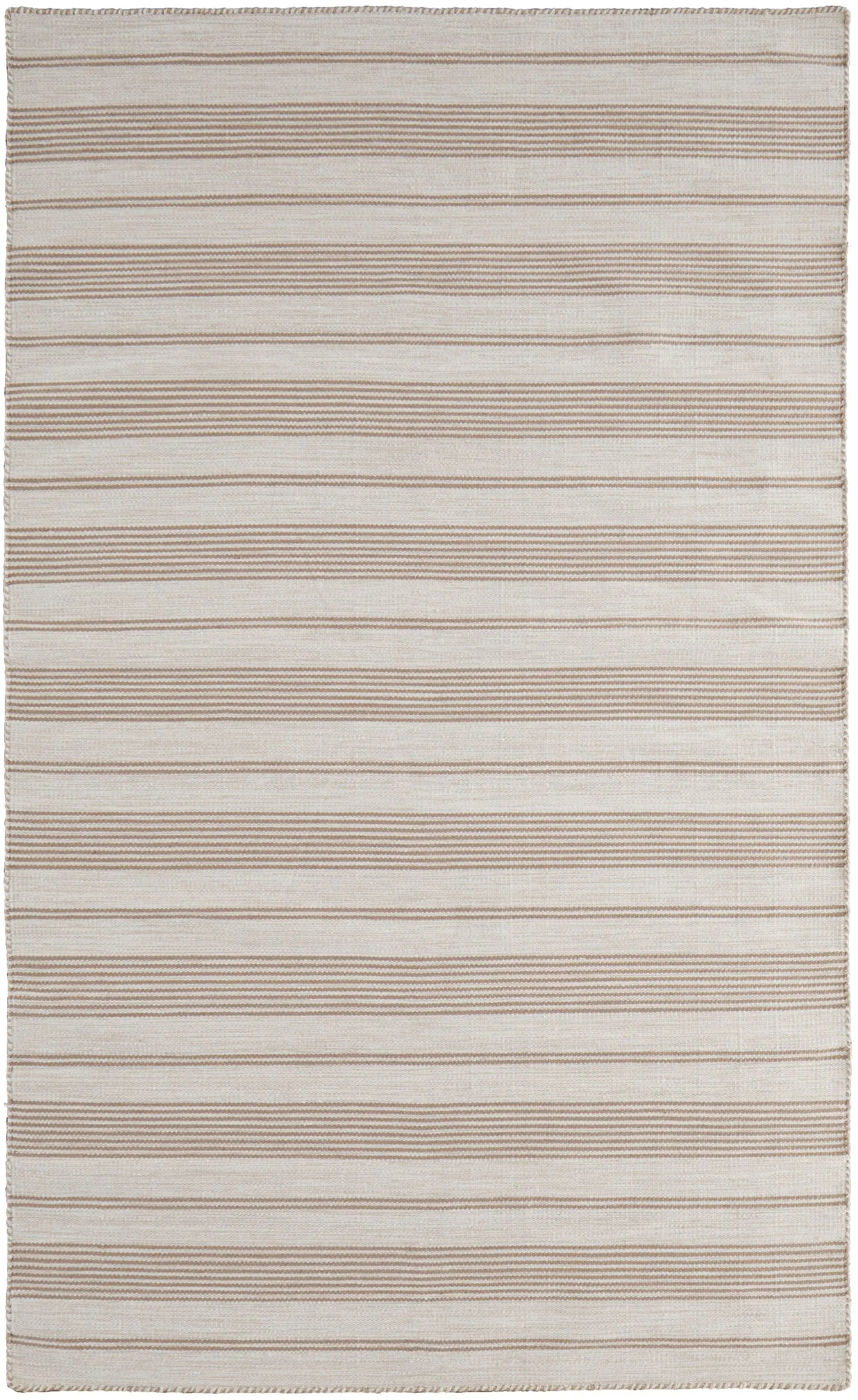 8' X 11' Ivory And Taupe Striped Hand Woven Area Rug Homeroots Outdoor