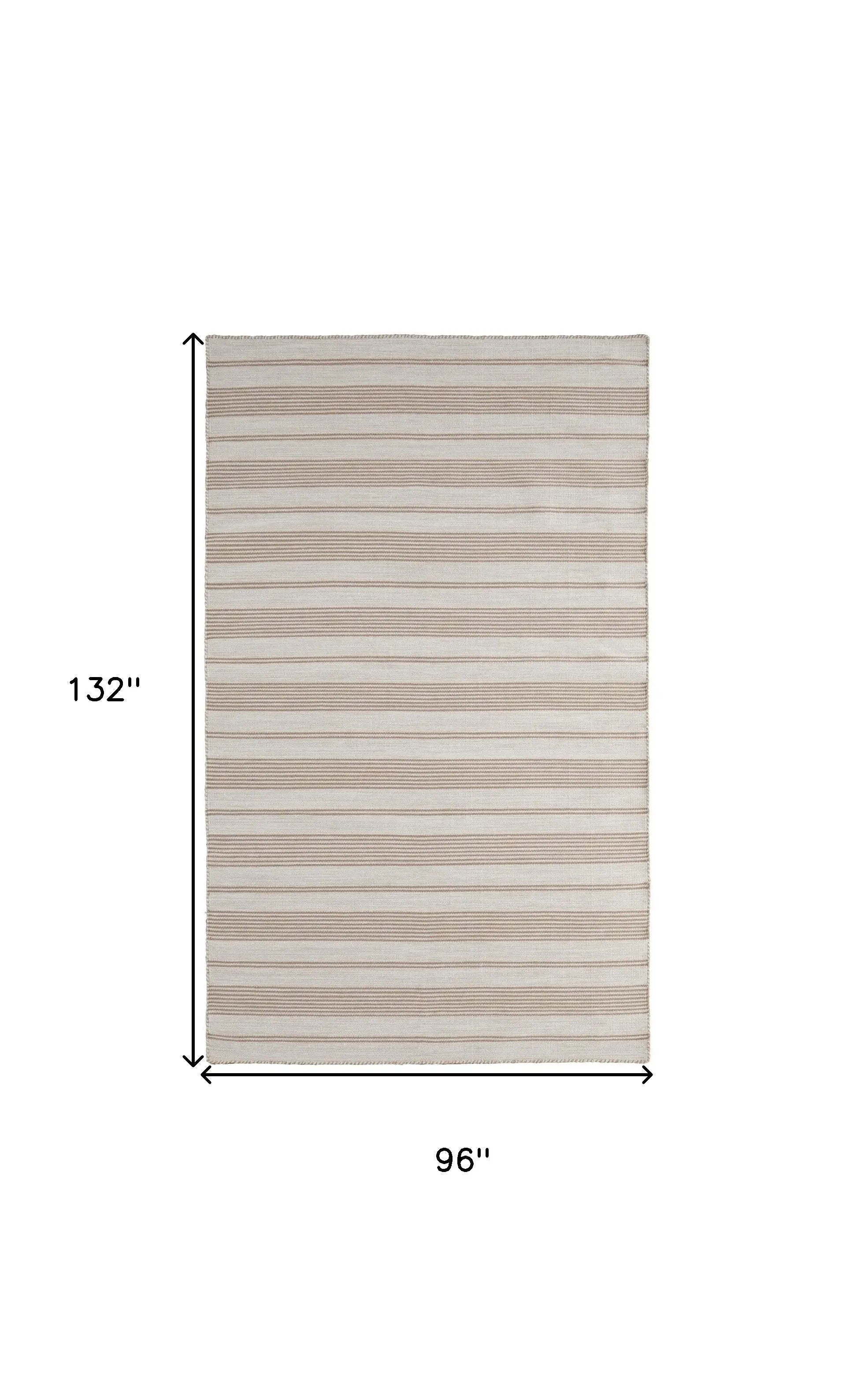 8' X 11' Ivory And Taupe Striped Hand Woven Area Rug Homeroots Outdoor