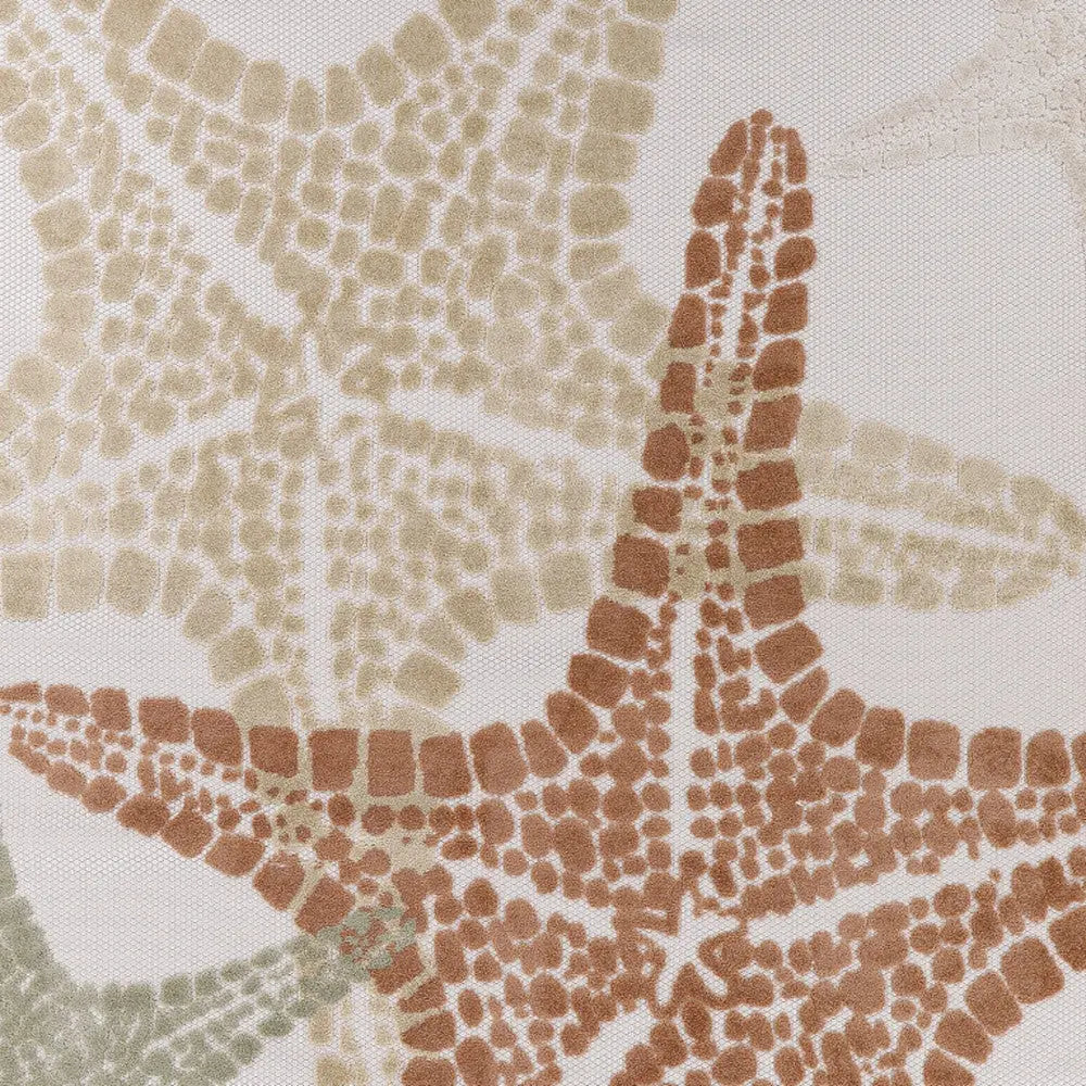 8' X 11' Ivory Yellow Orange And Green Starfish Indoor Outdoor Area Rug Homeroots Outdoor