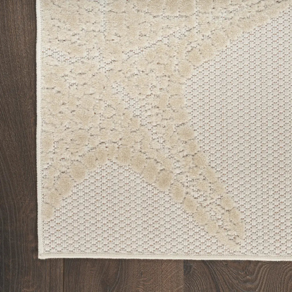 8' X 11' Ivory Yellow Orange And Green Starfish Indoor Outdoor Area Rug Homeroots Outdoor