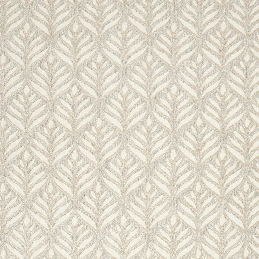 8' X 11' Ivory and Gray Floral Non Skid Indoor Outdoor Area Rug Homeroots Outdoor