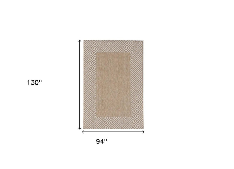 8' X 11' Natural And Beige Geometric Area Rug Homeroots Outdoor